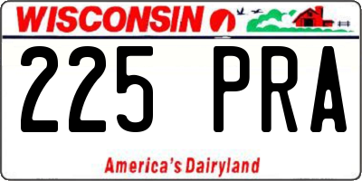 WI license plate 225PRA