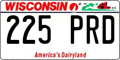 WI license plate 225PRD