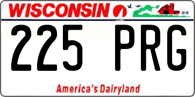 WI license plate 225PRG