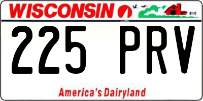 WI license plate 225PRV