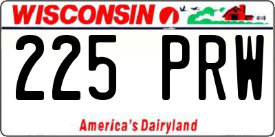 WI license plate 225PRW