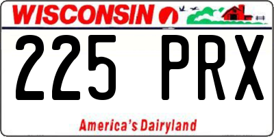WI license plate 225PRX