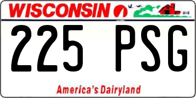 WI license plate 225PSG