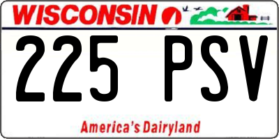 WI license plate 225PSV