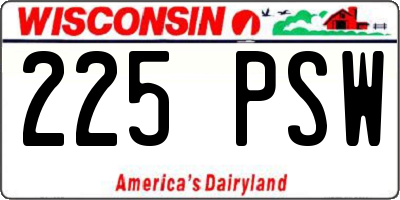 WI license plate 225PSW