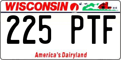 WI license plate 225PTF