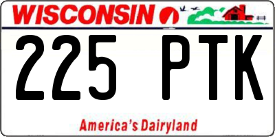 WI license plate 225PTK