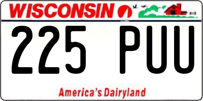 WI license plate 225PUU