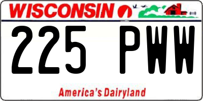 WI license plate 225PWW