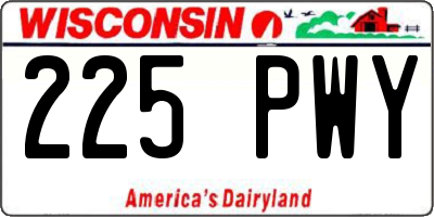 WI license plate 225PWY