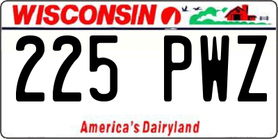 WI license plate 225PWZ