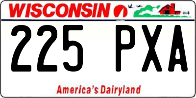WI license plate 225PXA