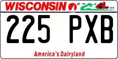WI license plate 225PXB