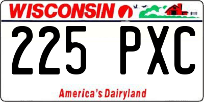 WI license plate 225PXC