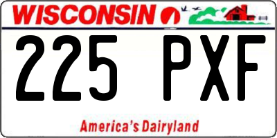 WI license plate 225PXF