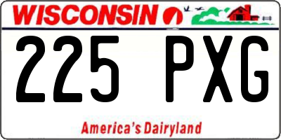 WI license plate 225PXG