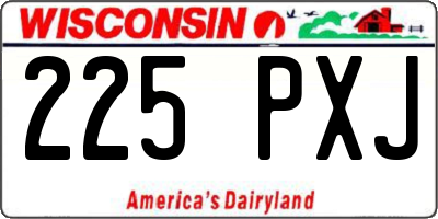 WI license plate 225PXJ