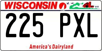 WI license plate 225PXL