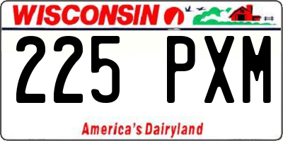 WI license plate 225PXM