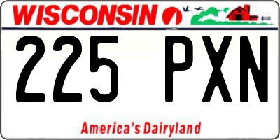 WI license plate 225PXN