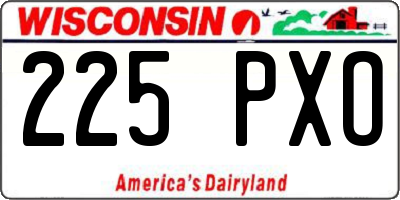 WI license plate 225PXO