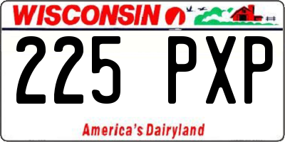 WI license plate 225PXP