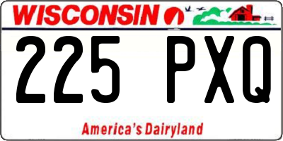 WI license plate 225PXQ