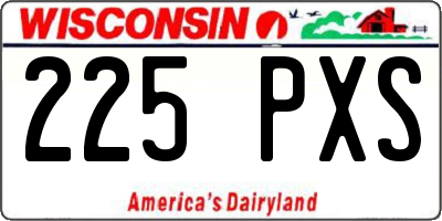 WI license plate 225PXS