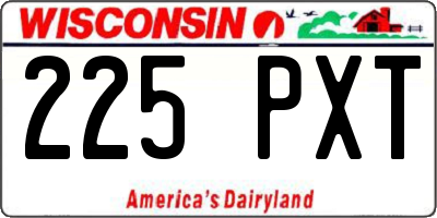 WI license plate 225PXT