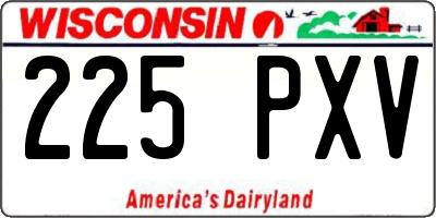 WI license plate 225PXV