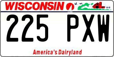 WI license plate 225PXW