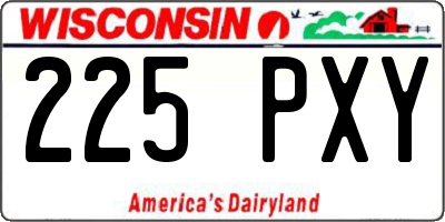 WI license plate 225PXY