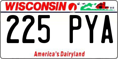WI license plate 225PYA