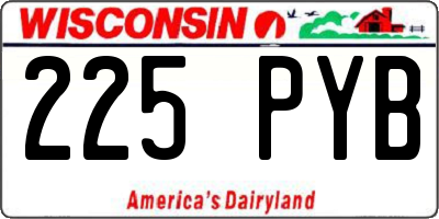 WI license plate 225PYB