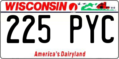 WI license plate 225PYC