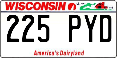 WI license plate 225PYD