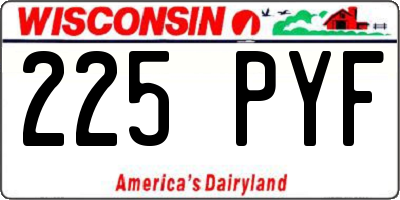WI license plate 225PYF