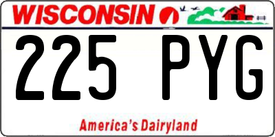 WI license plate 225PYG