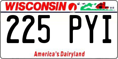 WI license plate 225PYI