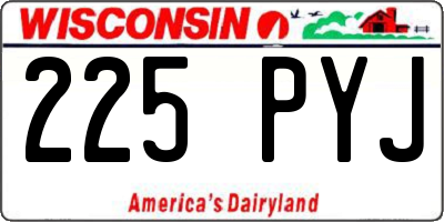WI license plate 225PYJ