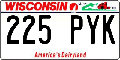 WI license plate 225PYK
