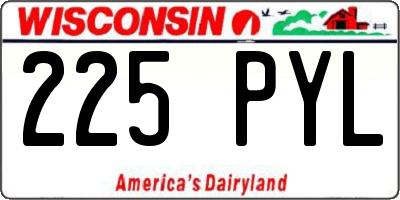 WI license plate 225PYL