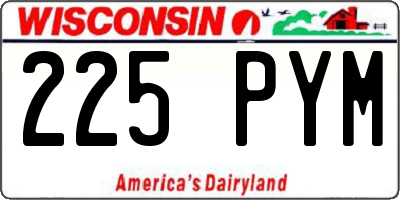 WI license plate 225PYM