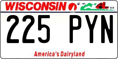 WI license plate 225PYN