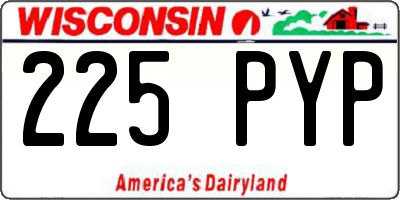 WI license plate 225PYP