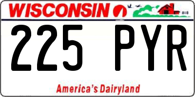 WI license plate 225PYR