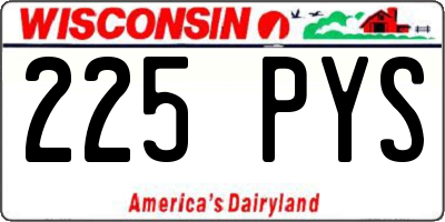WI license plate 225PYS