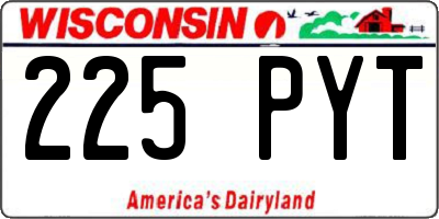 WI license plate 225PYT
