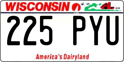 WI license plate 225PYU