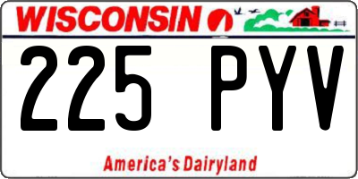 WI license plate 225PYV